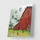 Rode muur in het landschap van het Schilderachtig  Vierkante Klok (Hoek)