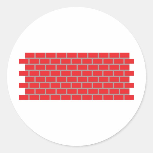rode muur ronde sticker (Voorkant)