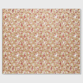 Rode muziek en sneeuw op papieren tas cadeaupapier (Vlak)