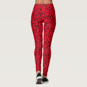 Rode muziek leggings (Achterkant)
