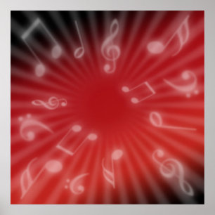 Rode muziek poster