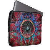 Rode muziekluidspreker laptop sleeve (Voorkant Rechts)