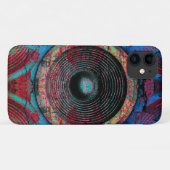 Rode muziekluidsprekers op een gekraakte muur Case-Mate iPhone case (Achterkant (horizontaal))