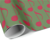 rode muzieknoten cadeaupapier (Rol Hoek)