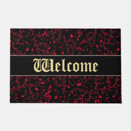 Rode Muzieknoten  Deuren Welkom Mat