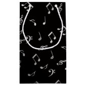 rode muzieknoten en zilverzwart klein cadeauzakje (Achterkant)