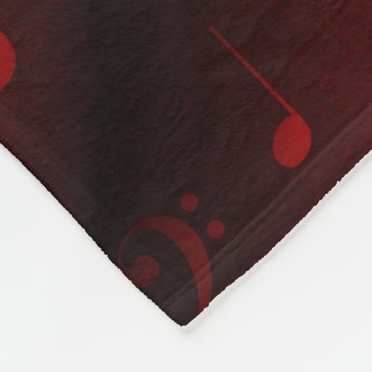 rode muzieknoten fleece deken (Hoek)