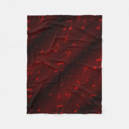 rode muzieknoten fleece deken