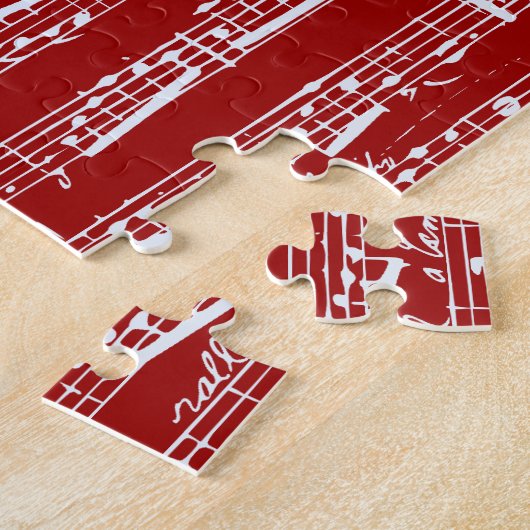 Rode muzieknoten legpuzzel (Zijkant)