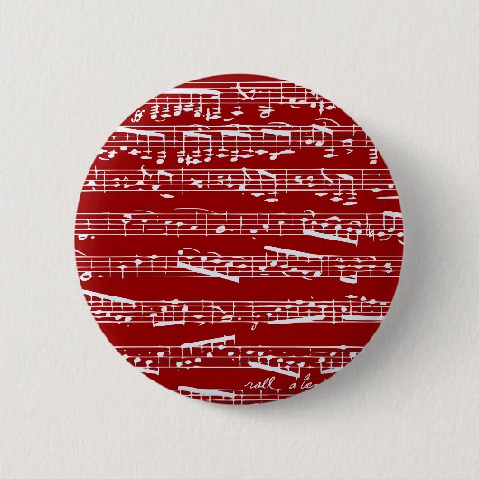 Rode muzieknoten ronde button 5,7 cm (Voorkant)