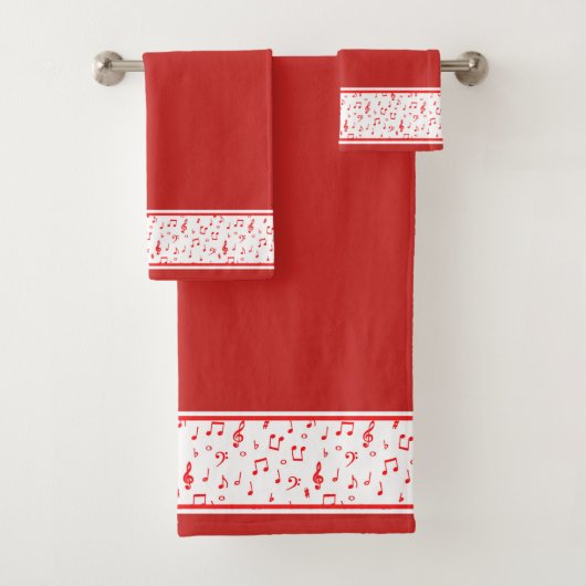 Rode muziekthema bad handdoek (Insitu)