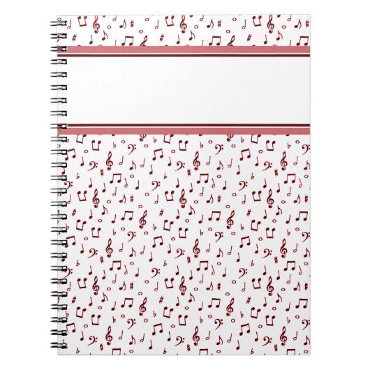 Rode-muziekthema Notitieboek (Voorkant)