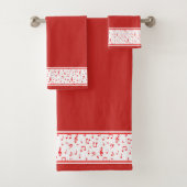Rode muzikale thema bad handdoek (Insitu)