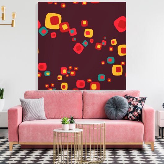 Rode myriaden een omwikkeld doek canvas afdruk (Insitu (Woonkamer))