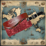 Rode naam Faux Glitter Bling Persoonlijk Bagagelabel<br><div class="desc">Dit ontwerp kan op het gebied worden gepersonaliseerd dat door de foto en/of tekst te veranderen wordt verstrekt. Of het kan worden aangepast door te klikken deze Sjabloon personaliseert en dan de klik te kiezen om verdere optie aan te passen en de kleur van de achtergrond te schrappen of te...</div>
