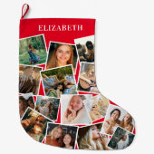 Rode naam Foto Collage Grote kerststaart Kerstsok (Voorkant)
