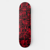 Rode Naam herhaald over zwart Persoonlijk Skateboard (Voorkant)