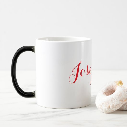 Rode naam Josephine veranderende mok (Met donut)