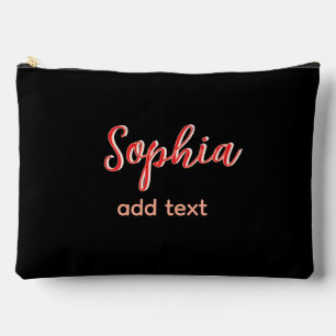 Rode naam toevoegen meisje baas tekst zwart elegan etui