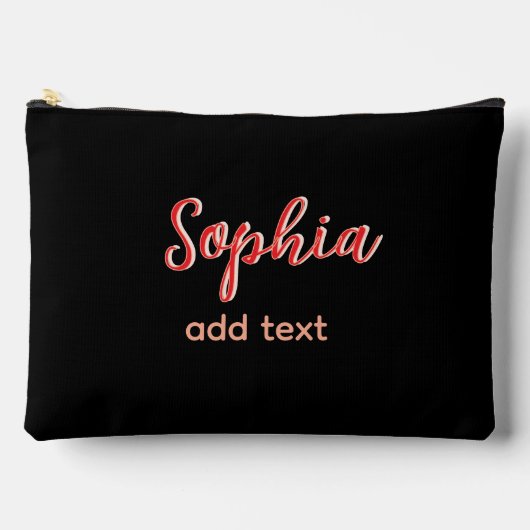 Rode naam toevoegen meisje baas tekst zwart elegan etui (Voorkant)