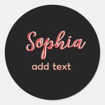 Rode naam toevoegen meisje baas tekst zwart elegan