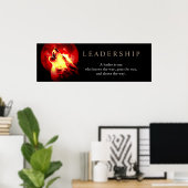 Rode Nacht Fullmoon Leiderschap Wolf Poster (Thuiskantoor)