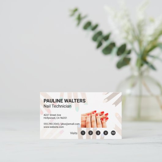 Rode nagelhanden | Loyalty Cards (Staand voorkant)