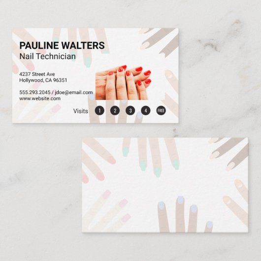 Rode nagelhanden | Loyalty Cards (Voorkant / Achterkant)