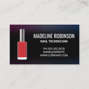 Rode nagellak fles   nagelsalon visitekaartje