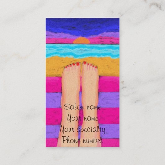 Rode nagels in het Sunset Visitekaartje Afsprakenkaartje (Voorkant)