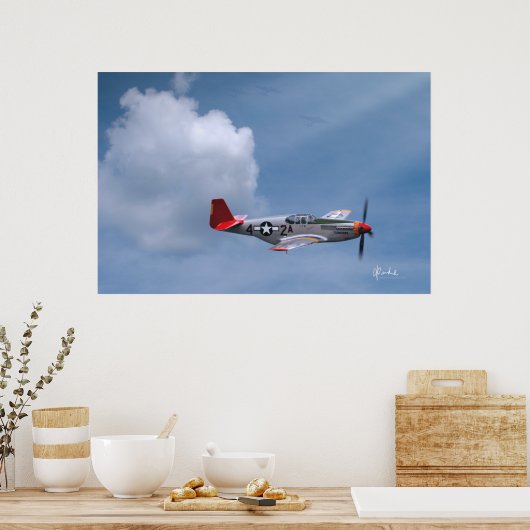 Rode nagels op aanvraag poster (Keuken)