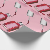 Rode Nail Poolse fles, roze Cadeaupapier (Hoek)
