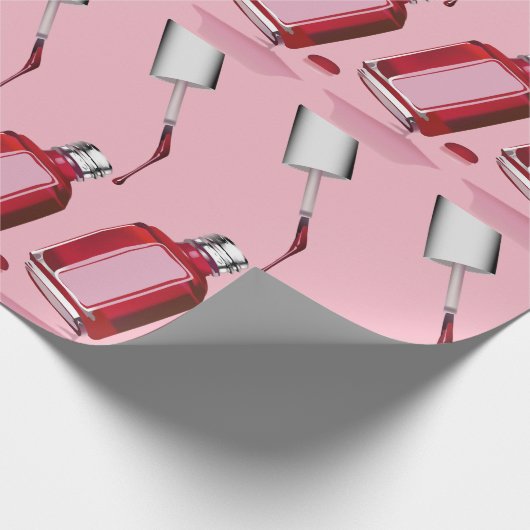 Rode Nail Poolse fles, roze Cadeaupapier (Hoek)
