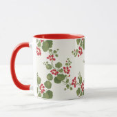 Rode Nasturtium Cream Achtergrond Mok (Links)