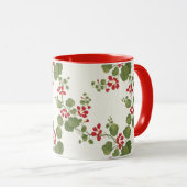 Rode Nasturtium Cream Achtergrond Mok (Voorkant rechts)