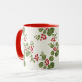 Rode Nasturtium Cream Achtergrond Mok (Voorkant links)