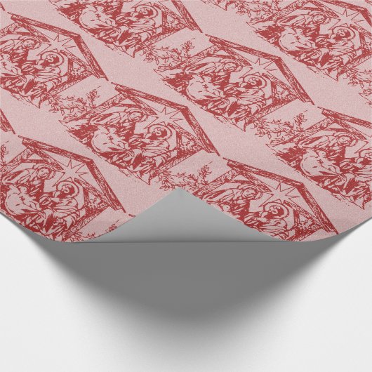  Rode Nativiteit Cadeaupapier (Hoek)