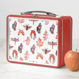 Rode Natuur print lunchbox