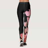 Rode natuurlijke rozen op doorzichtige achtergrond leggings (Achterkant)