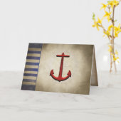 Rode nautische anker die aan je denkt kaart (Gele Bloem)