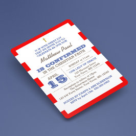 Rode Nautische Bevestiging Uitnodiging