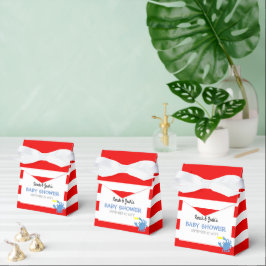 Rode nautische blauwe krab Baby shower Bedankdoosjes