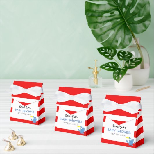 Rode nautische blauwe krab Baby shower Bedankdoosjes (Meervoudige)