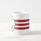 Rode Nautische strips met anker en monogram Koffiemok (Center)