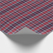 Rode Navy asymmetrische geruite textuur Cadeaupapier (Hoek)