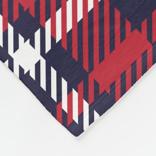 Rode Navy asymmetrische geruite textuur Fleece Deken (Hoek)