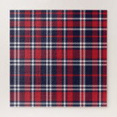 Rode Navy asymmetrische geruite textuur Legpuzzel (Horizontaal)