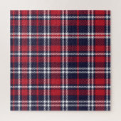 Rode Navy asymmetrische geruite textuur Legpuzzel (Verticaal)