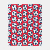 Rode Navy Voetbal Bal Nummer Patroon Fleece Deken (Voorkant)