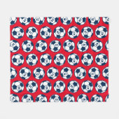 Rode Navy Voetbal Bal Nummer Patroon Fleece Deken (Voorkant (Horizontaal))